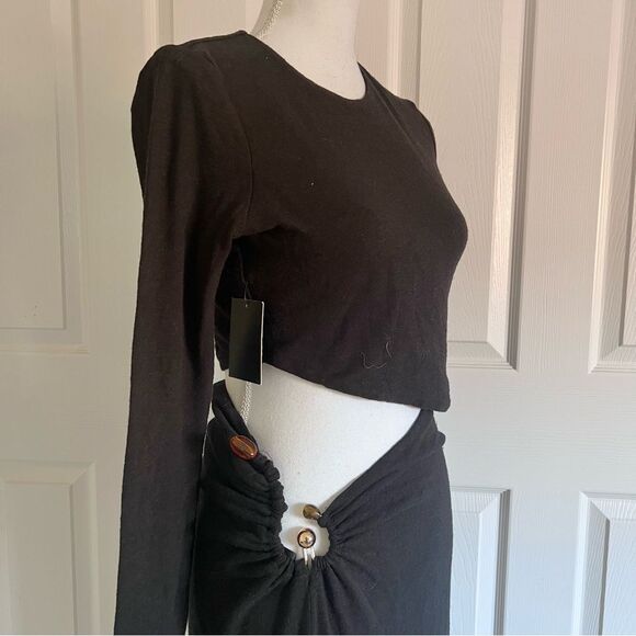 JLUXLABEL Summer Romance Cutout Long Sleeve Maxi Dress Black Large NEW - Picture 7 of 10